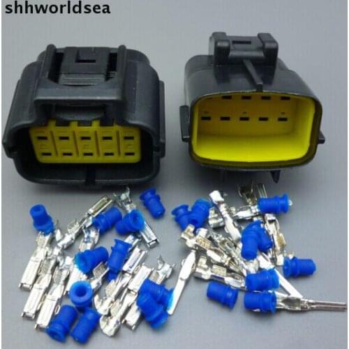 Shhworldsea 10 Pin Way 1.8mm car Female Male Plug Electrical Waterproof Auto Connector Socket 174655-2 174656-7