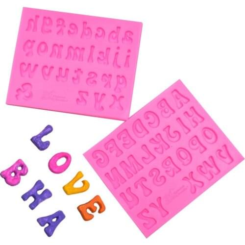 1Pc Uppercase&Lowercase Letters Silicone Fondant Cake Mold Sweet Candy Chocolate Moulds DIY Cake Bakeware Decorating