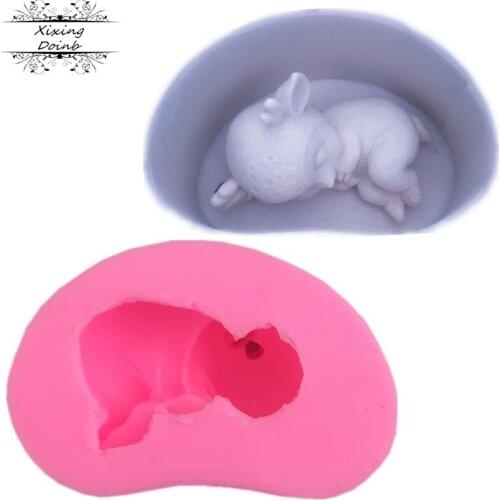 3D cute cartoon deer mold Kitchen Baking accessories chocolate fudge cake decoration tools resin mold