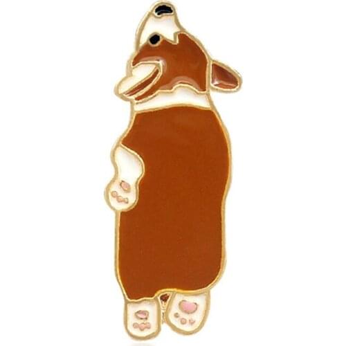 Cute Corgi Brooches Womens Brooch Enamel Pins Backpack Hat Clothes Decoration Badge For Women Alloy Jewelry Gift
