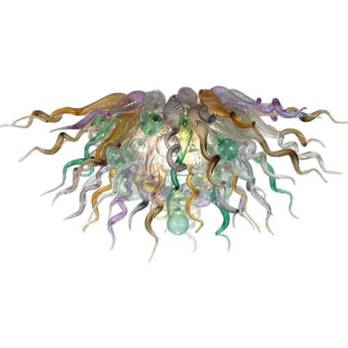 Nordic Personality Restaurant Chandelier Hand Blown Stained Glass LED Chandelier Living Room Study Lamp 80 by 50 CM