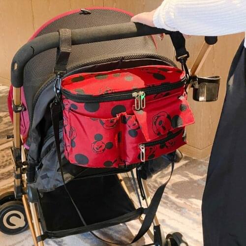 Disney Diaper Bag Cartoon Baby Stroller Bag Large Organizer Bag Nappy Diaper Bags Pram Cart Basket Hook Stroller Accessories