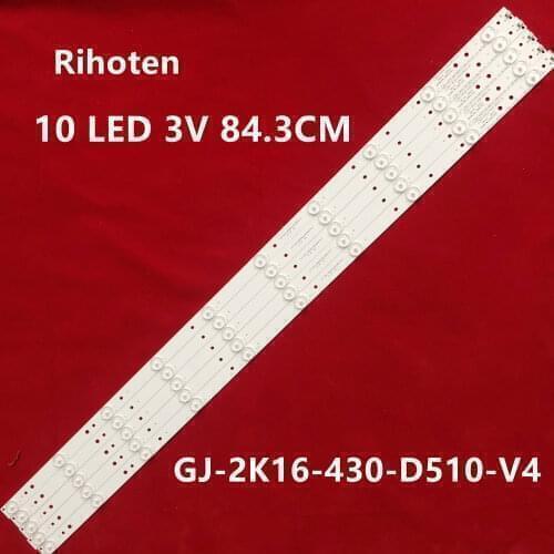 LED Backlight strip 10 Lamp For Philips 43"TV 43PFT4131 43PFS5301 GJ-2K15-430-D510 GJ-2K16-430-D510-V4 01Q58-A BDM4350
