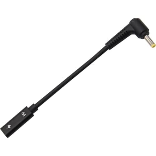 USB Type-C Female Socket to DC4.0*1.7MM Male Plug Fast Charging Power Cable USB-C to DC4017 PD Decoy Laptop Connector 15cm