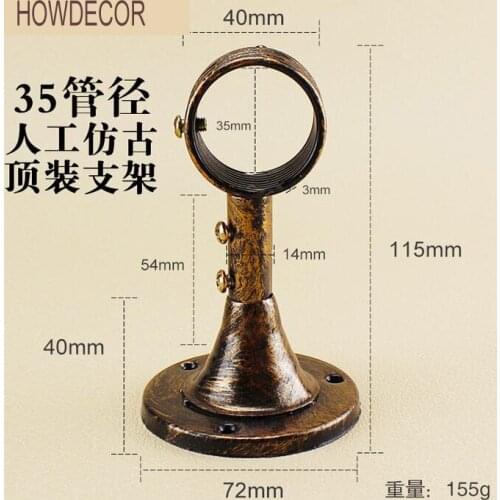 Factory direct selling 35mm diameter plating Roman rod rack accessories European-style spray curtain rod luxury single bracket