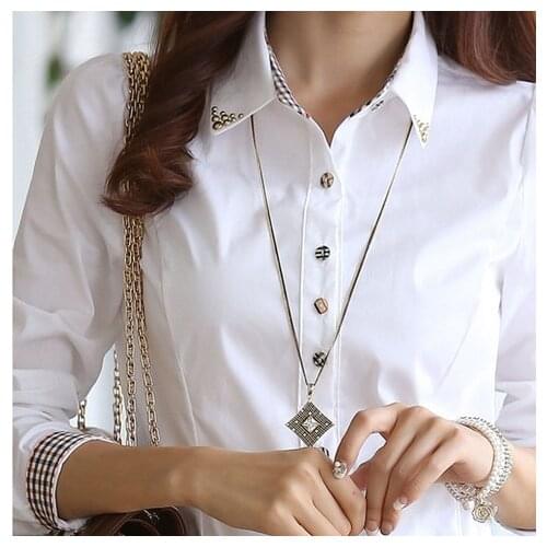 Women Blouse Spring Autumn Clothing Long Sleeve Shirt Womens Stitching Blusas Ropa De Mujer