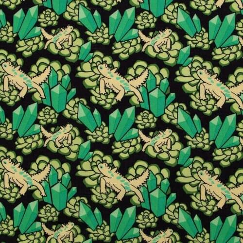 1 yard Printed Cotton Woven Fabric - Cartoon Crocdile (width=108cm)