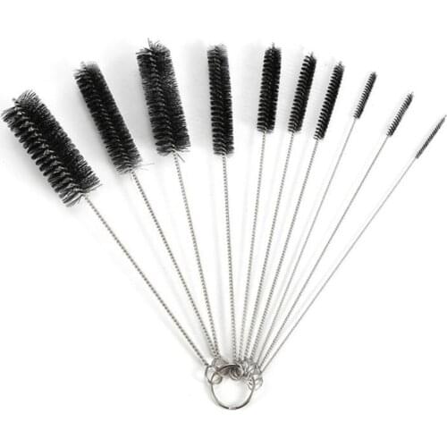 10Pcs/Set Tatto Bottle Tube Pipe Washing Kit Nylon Straw Cleaning Brush Multi-Functional Cleaning Drink Straws Brush Accessories