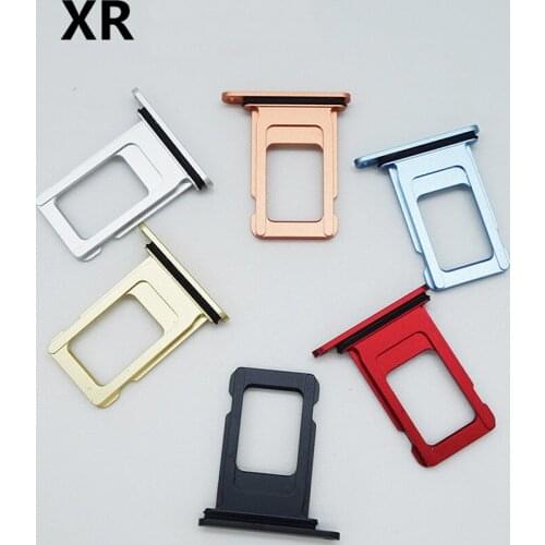 10Pcs/lot New Nano Single Dual Sim Card Tray Holder Slot for iPhone XR with Rubber Sealing