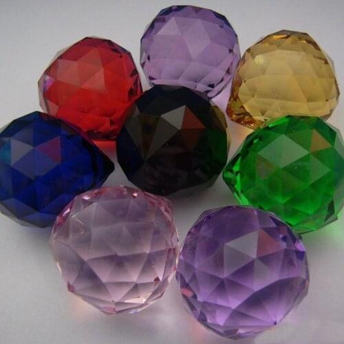 120pcs mixed colors 30mm chandelier Crystal Faceted Ball,Glass Ball Parts For Wedding&Home Decoration