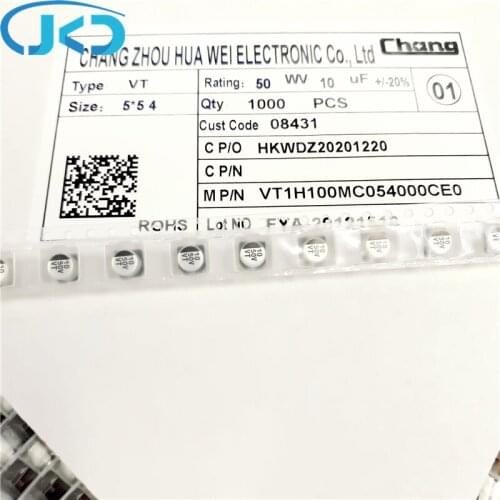 20pcs/50pcs New 10uF 50V 5x5.4mm Super Low ESR 50V10uF SMD Aluminum Electrolytic Capacitor High Quality10UF50V SMD