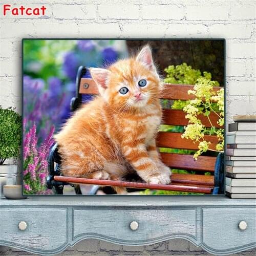 DIY Animal diamond painting full square/round kitten,diamond painting cat,rhinestones embroidery home decor gift flower PP2736