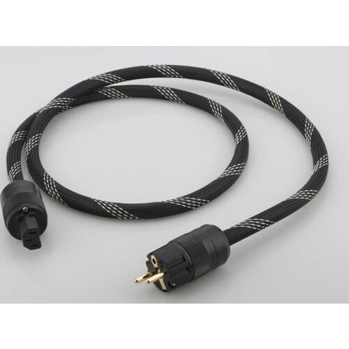 Audiocrast P103+DW30 OFC Hi FI schuko Power cable gold plated European Power plug HIFI Audio Power Cable Cord EU Schuko plug