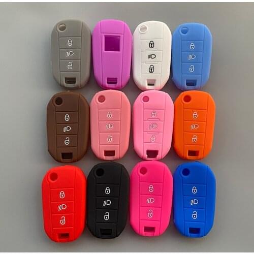 Silica Gel Car Key Case Cover for Peugeot 2008 308 t9 208 For Citroen Berlingo 2019 C4 Cactus Picasso C4l C5 X7 C8 folding key
