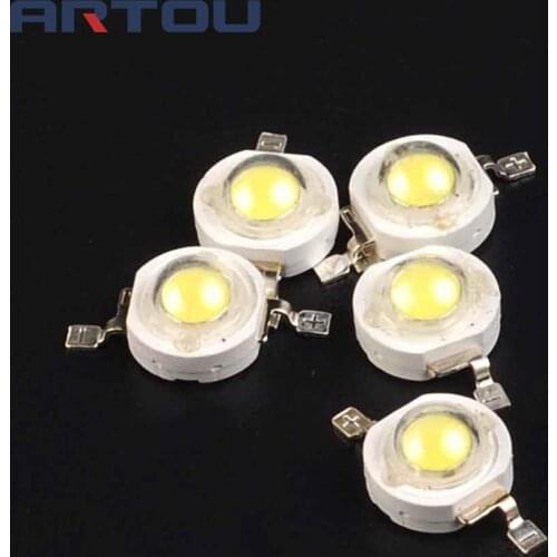 50PCS Real Original Epistar Chip 3W LED Bulb Diodes Lamp Beads 200lm-220lm White