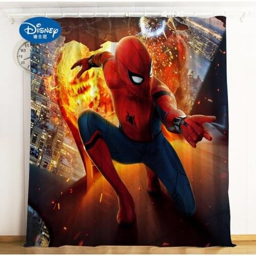 Disney Marvel Spiderman Curtain Heroes Expedition Custom Boys Birthday Gifts Blackout Curtain For Bedroom Living Room Decoration