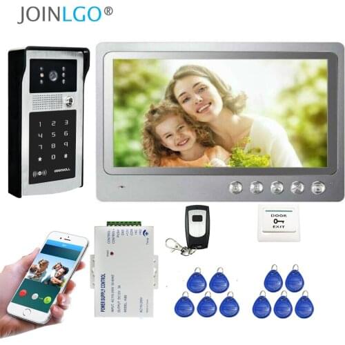 Wire WIFI Video Intercom Door Phone System RFID Code Keypad Doorbell Camera Remote Monitor Unlock 9" Record Screen Free Shipping