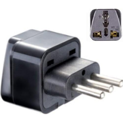 Italian Plug ( Type L ) - Universal Travel Adapter AC Power 3 Pins Chile Eritrea Ethiopia Italy Travel Adapter Uruguay