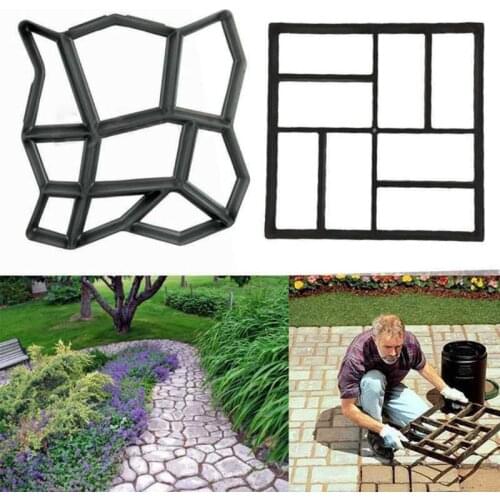 Garden DIY Plastic Pavement Brick Concrete Stepping Stone Cement Mould Paving Road Mold Path Maker Garden Decoration 11 Types