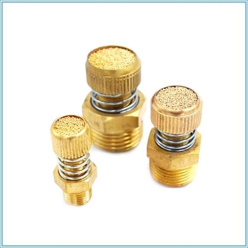 Spring throttle muffler 1/8" 1/4" 3/8" 1/2" copper pneumatic Throttle valve adjustable silencer connector fittings