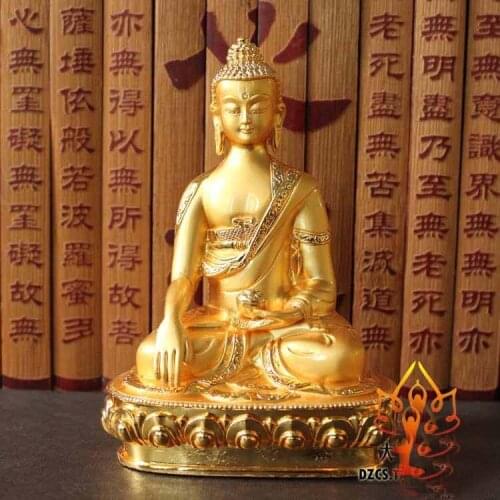 HOT SALE # HOME OFFICE efficacious Protection of God Talisman Tibet Tibetan Buddhism gilding brass Buddha figure statue 15 CM