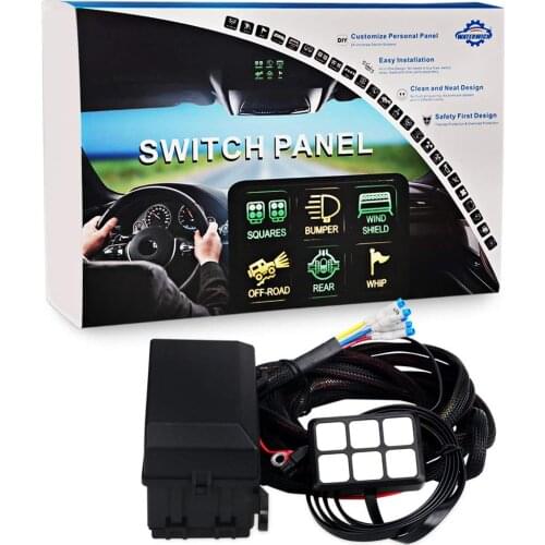 For Car 6 Gang Switch Panel Electronic Relay System Circuit Control Box Waterproof Fuse Relay Box Wiring Harness Assemblies