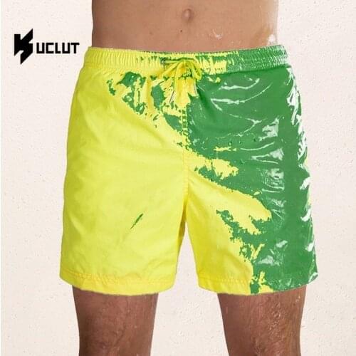 Beach Shorts Men Magical Color Change Swimming Short Trunks 2021 Summer Swimsuit Swimwear Shorts Quick Dry