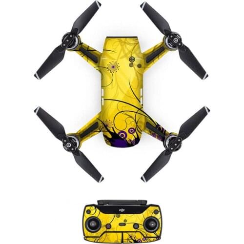 Scenery Style Decal PVC Skin Sticker For DJI Spark Drone + Remote Controllers + 3 Batteries Protection Film Cover