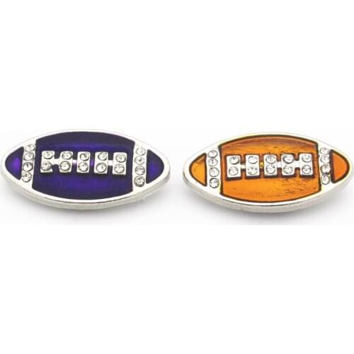 New Arrival 10/lot football Snap Buttons 18mm/20mm Snap Jewelry fit Snap Bracelet Bangle Necklaces