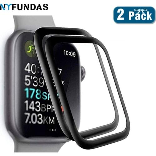 NYFundas 2pcs For Apple Watch 4 5 Screen Protector Tempered Glass 40 44 MM 5D Full Film For Iwatch 4 Protective Vetro Temperato
