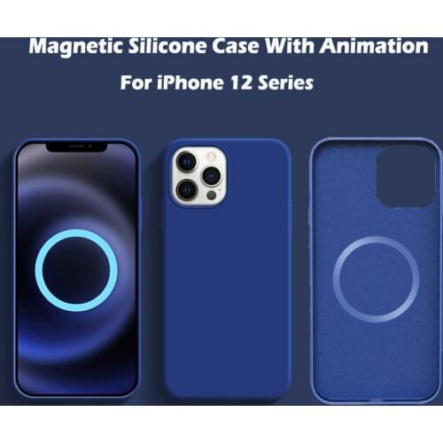 Original For Apple Magsaf* Liquid Silicone Magnetic Case For iPhone 12 Pro Max 12 Mini Case Wireless Charging Drop Protect Cover