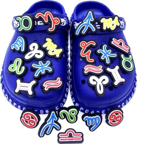 10PCS/Set Cartoon Constellation Shoes Charms PVC Accessories Crafts For DIY Decoration For Croc Jibz Buckles Kids Gifts