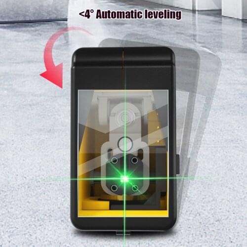 2 Lines Self-Leveling Professional Infrared Laser Level with Red/Green Light Measure Optical Instrument Accessories