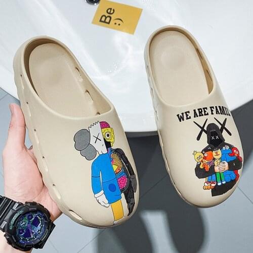 Women Sandals 2021 Summer Men Beach Sandalias Couples Sandles Flat Unisex Colorful Cartoons Shoe Breathable Ladies Flip Flops