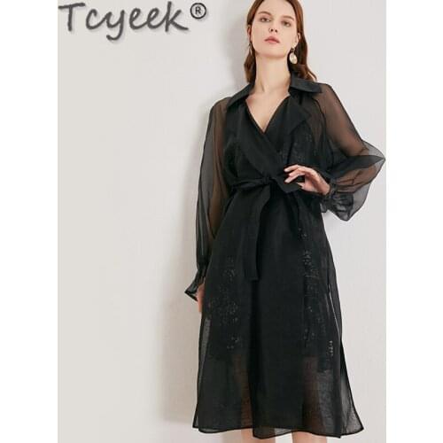 Silk 200% Dress Woman Korean Style Summer Dresses for Women Elegant Long Sleeve Dress Female Vestido De Mujer LW55999999
