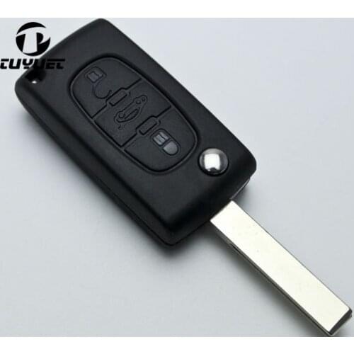 Replacement Remote Key Case Shell peugeot 407 407 307 308 607 key cover 3 buttons flip key case With car Symbol Free shipping