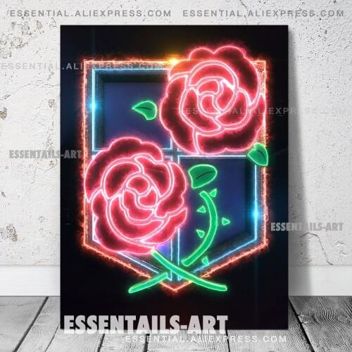 Stationary Guard Emblem Shingeki No Kyojin Anime Poster Canvas Wall Art Painting Decor Pictures Bedroom Home Decoration Prints
