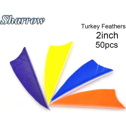 50pcs Archery Turkey Feathers Vane Universal Shield Feather Arrow Fletching Wing For Archery Hunting Target Bows DIY Tool