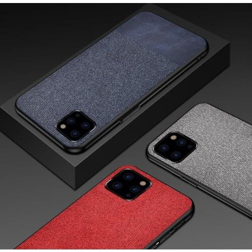 Fabric Cloth Phone Case for iPhone 11 Pro Max XR X XS MAX Soft Black Red Blue Luxury Case for iPhone 6s 7 8 Plus Brown Cover Hot