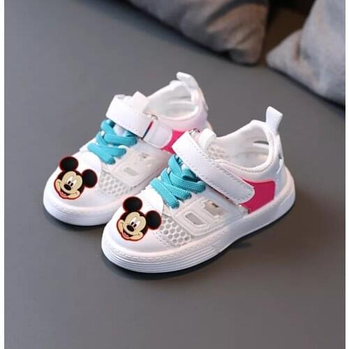 Disney baby casual shoes boys and girls white shoes childrens casual shoes summer hollow single mesh baby toddler shoes