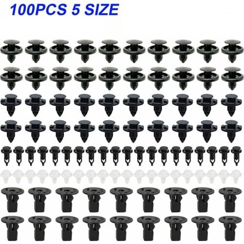 100Pcs Plastic Auto Fasteners Rivets Clips Vehicle Car Bumper Door Panel Fender Liner Clips Retainer For Toyota & Lexus