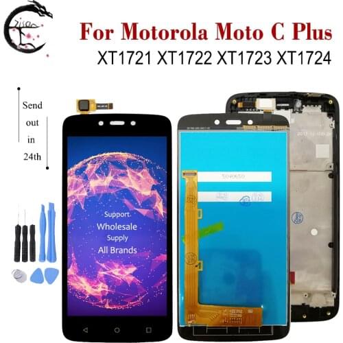 LCD With Frame For Motorola Moto C plus LCD XT1721 XT1722 XT1723 XT1724 Display Cplus Screen Touch Sensor Digitizer Assembly New