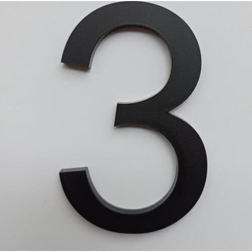 10cm Modern House Number Door Home Address Mailbox Numbers for House Number Digital Door Outdoor Sign 4 Inch. #3 MatteBlack