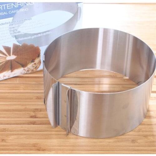 18PCS Stainless Steel Round Circle Cookie Fondant Cake Mold Cutter Pastry Tool Safe Cake Mould Adjustable Baking Cake Tool