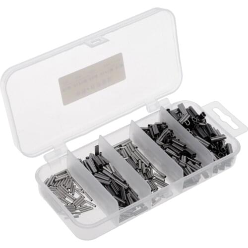 500Pcs Single & Double Barrel Copper Crimp Sleeves Fishing Crimps for Rigs Making Fishing Lines Tube Connector Barrel