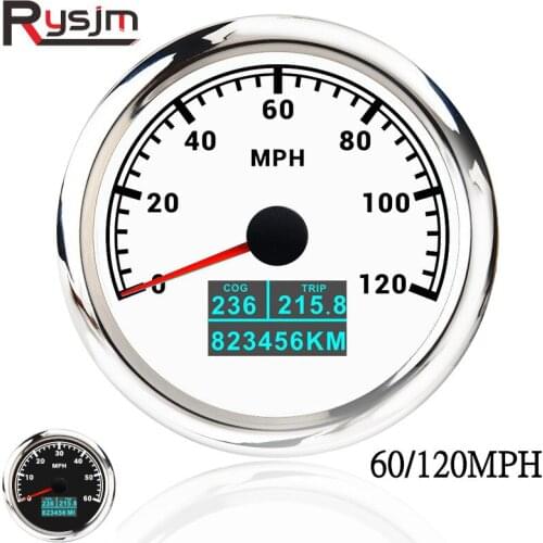 120KMH 200KMH 60MPH 120MPH GPS Speedometer odometer waterproof IP67 Gauge LCD Display COG Trip Odometer For Car Boat Marine