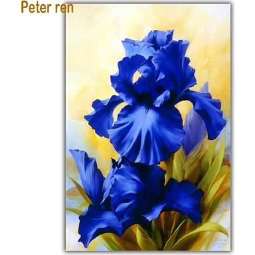 Craft Diamond painting flower cross stitch diamond embroidery Blue iri 5d Square/Round diamond Mosaic Rhinestone "Blue flowers"