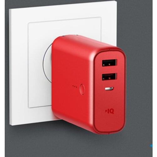 Anker Super Portable Mobile Power Red Charging Treasure With Plug Apple Two In One Charger