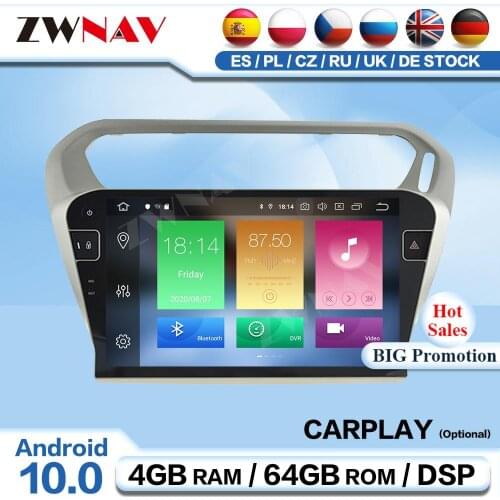 Carplay 2 Din Android 10 Screen Multimedia For Peugeot 301 2013 2014 2015 2016 Radio Receiver Audio Stereo Player GPS Head Unit