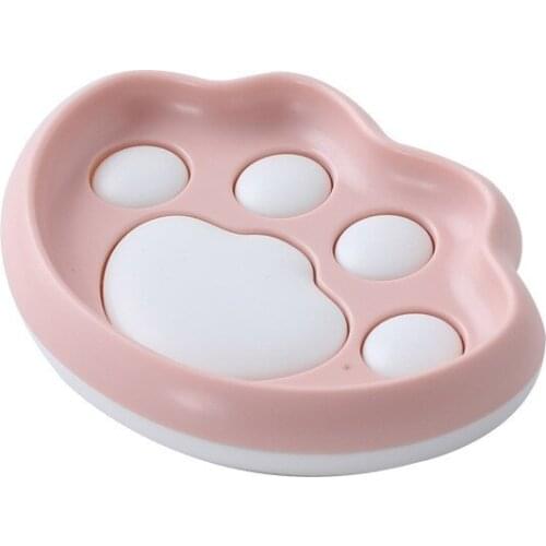 Soap box holder cute cats claw soap box sucker wall-mounted perforated free drain soap holder toilet fat cover holder